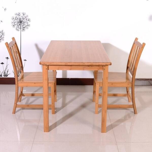 Shop 1 2m Concise Bamboo Dining Table With 4pcs Chairs Set Wood