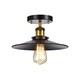 preview thumbnail 3 of 6, Anastasia Cone Shape Black and Metallic Gold Industrial Flush Mount - Black and Metallic Gold