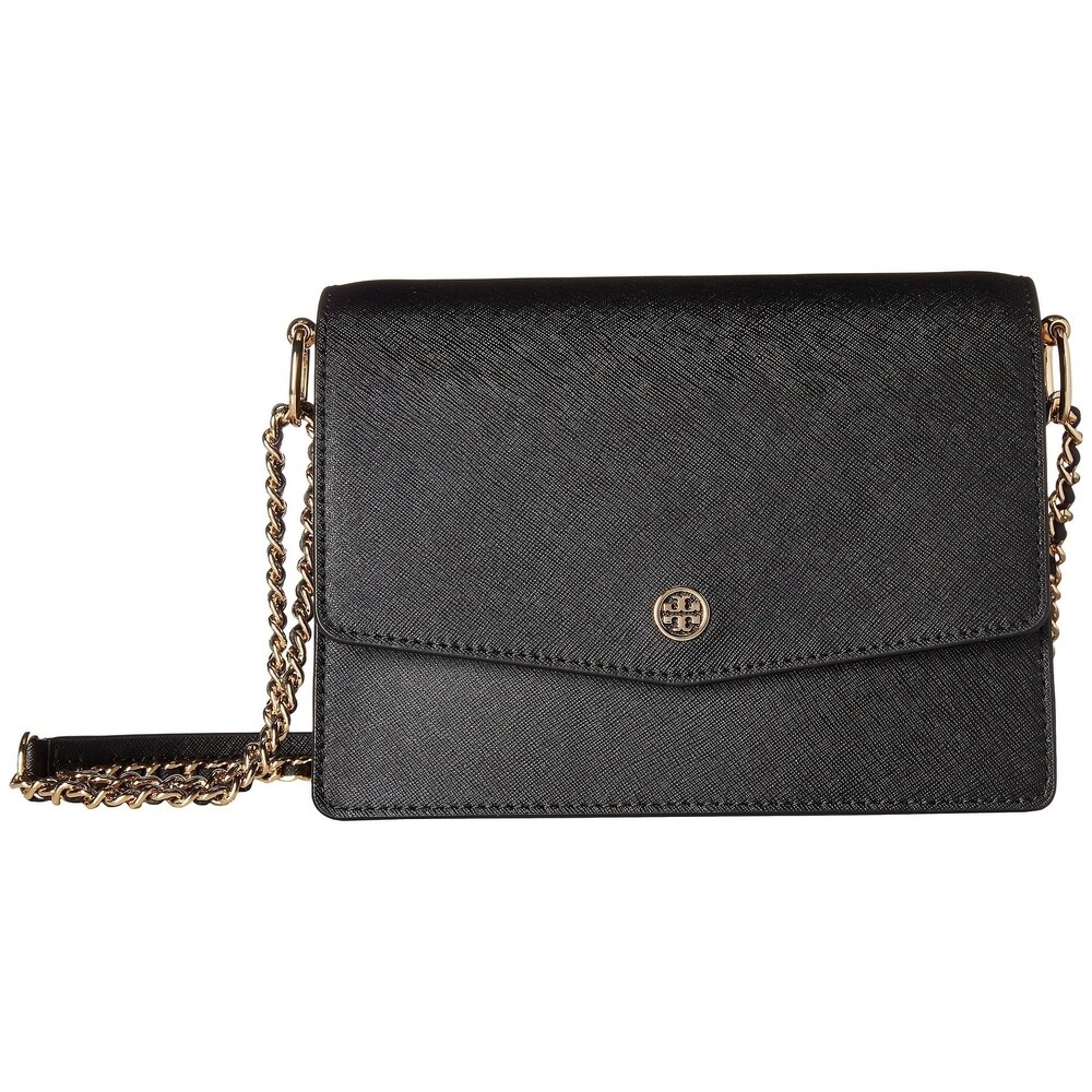 black leather over the shoulder bag