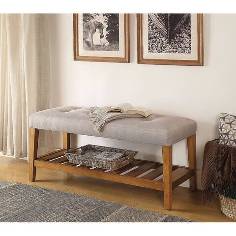 Wooden Bench, Light Gray & Oak