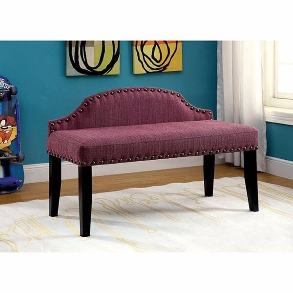 Hasselt Attractive Spacious Padded Bench With Nail Trim, Small, Purple