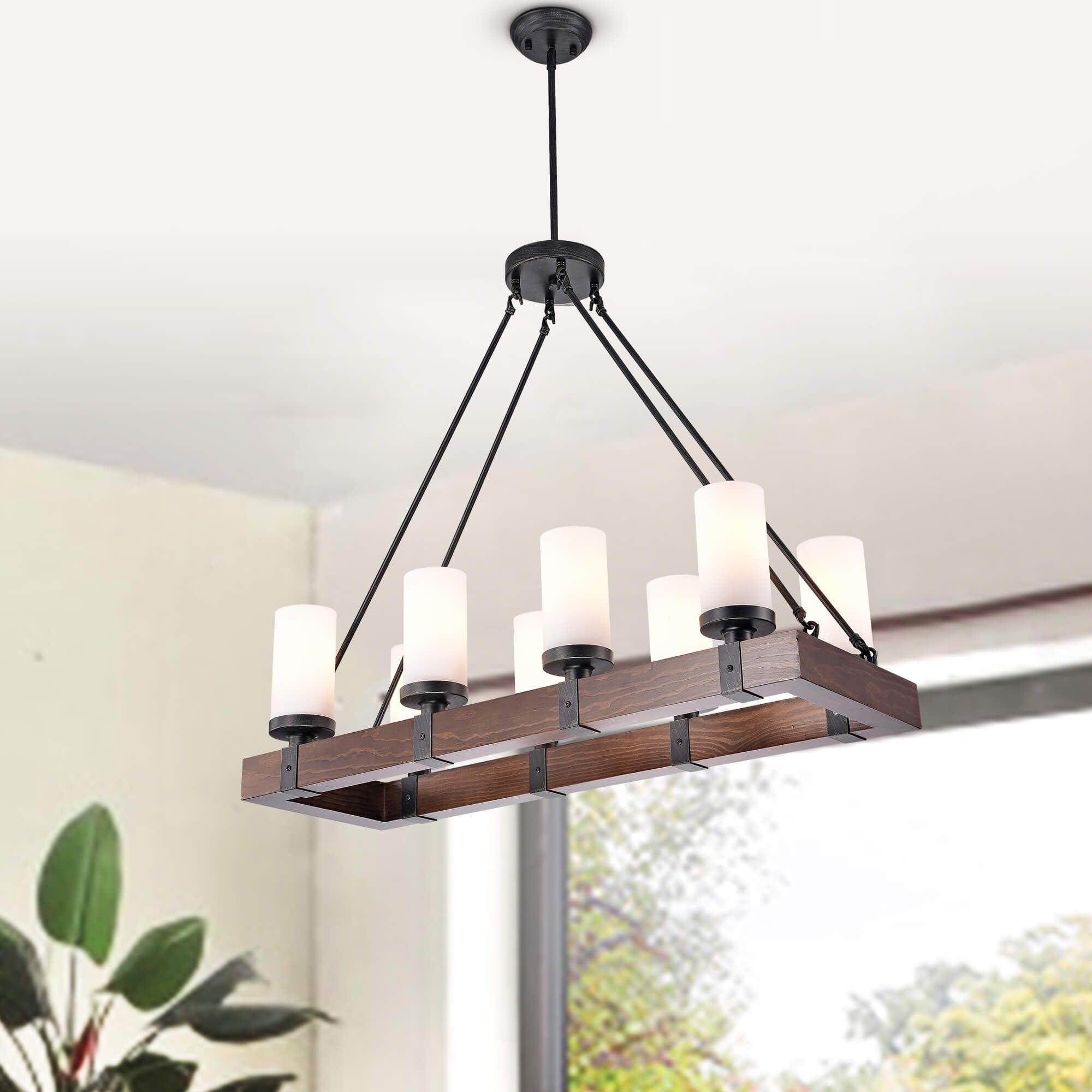 Daniela Antique Wood Chandelier with Frosted Glass Globes - Chandeliers For Bedrooms by Overstock.com