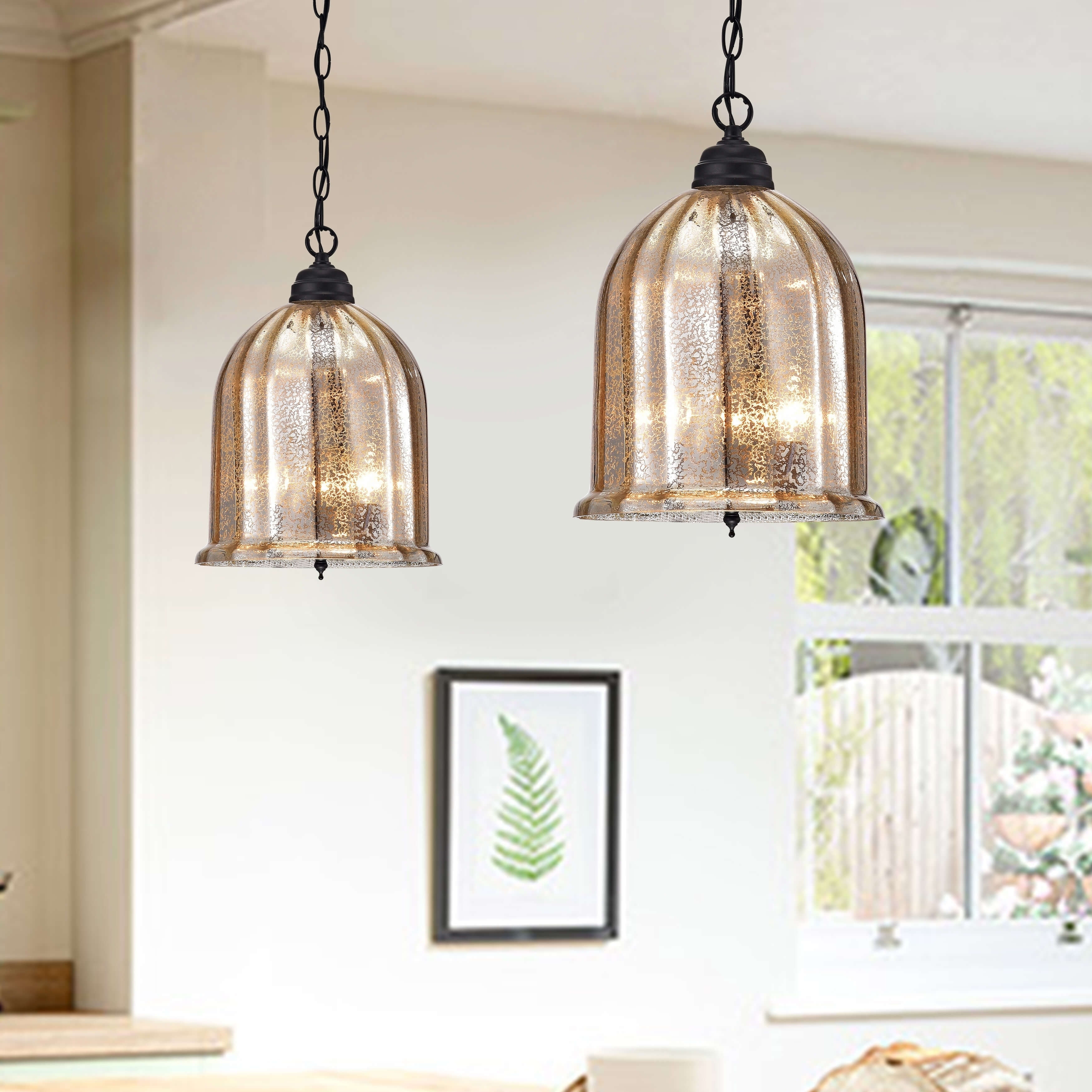 Belinda Antique Black Pendant Chandelier with Antique Silver Glass - Chandeliers For Bedrooms by Overstock.com