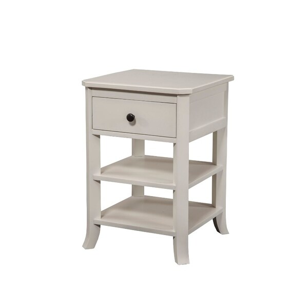 Simply Decorous Mahogany Wood Nightstand, White