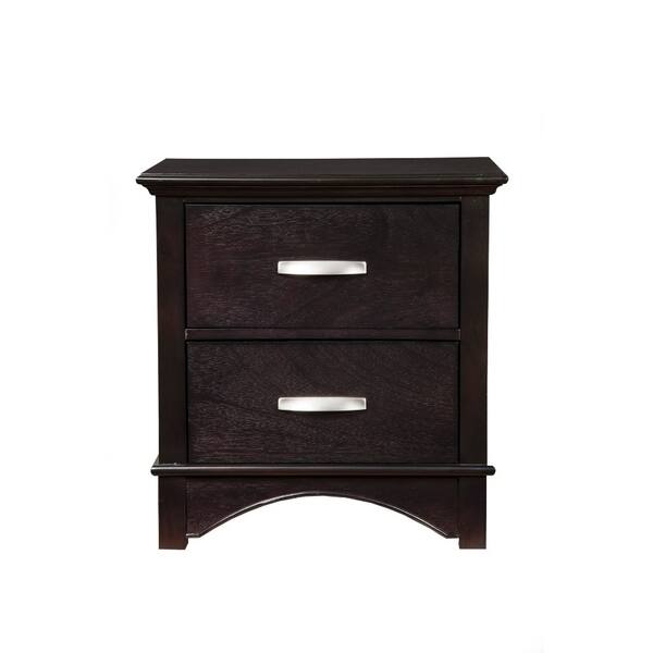 Shop Wooden Nightstand With 2 Drawers Espresso Brown Overstock 21434923