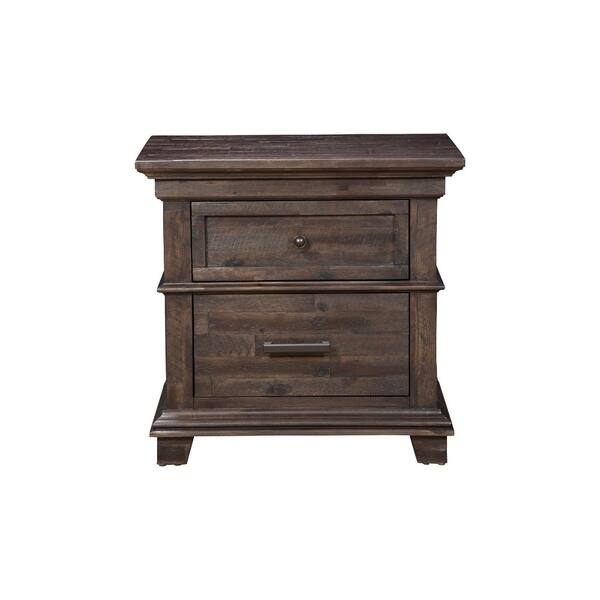 Shop Acacia Wood Nightstand With 2 Drawer Brown On Sale Overstock 21434926