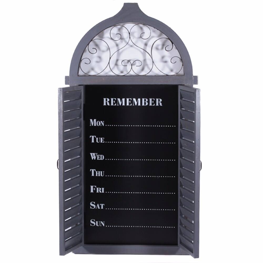 Wood/Metal Wall Decor, Gray - 6 x 12