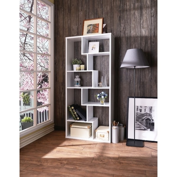 Shop Wooden Rectangular Cube Bookcase, White - Free 