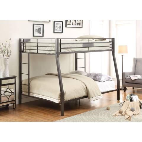 Metal Full XL/Queen Bunk Bed, Black Sand