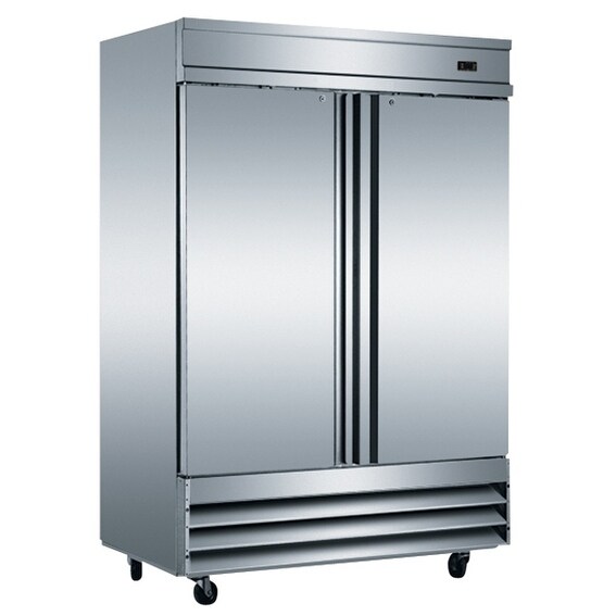 EQ Kitchen Line Stainless Steel 2-Door Commercial Reach-In Freezer, 54"L x 32.25"W x 82.5"H
