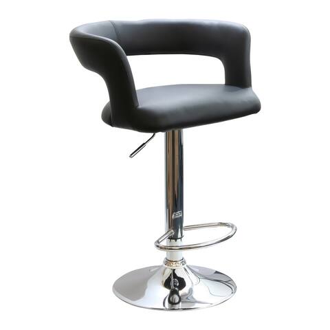 Offex Vinyl Adjustable Height Bar Stool with Round Back