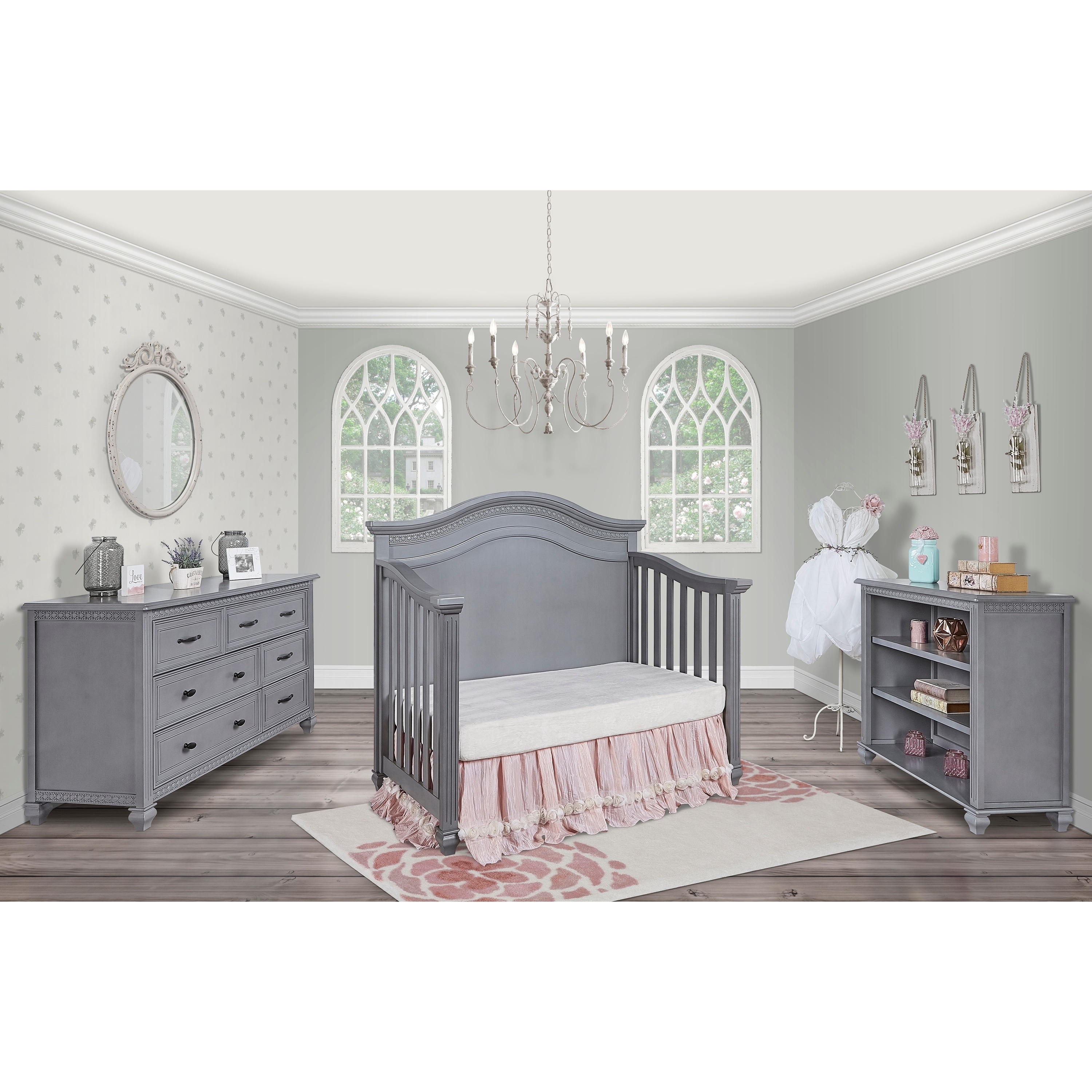 evolur madison double dresser weathered grey 5 in 1 Curved Top Convertible Crib, Storm - Bed Bath & Beyond girls formal dresses clearance