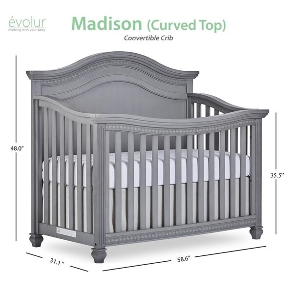 madison curved top crib