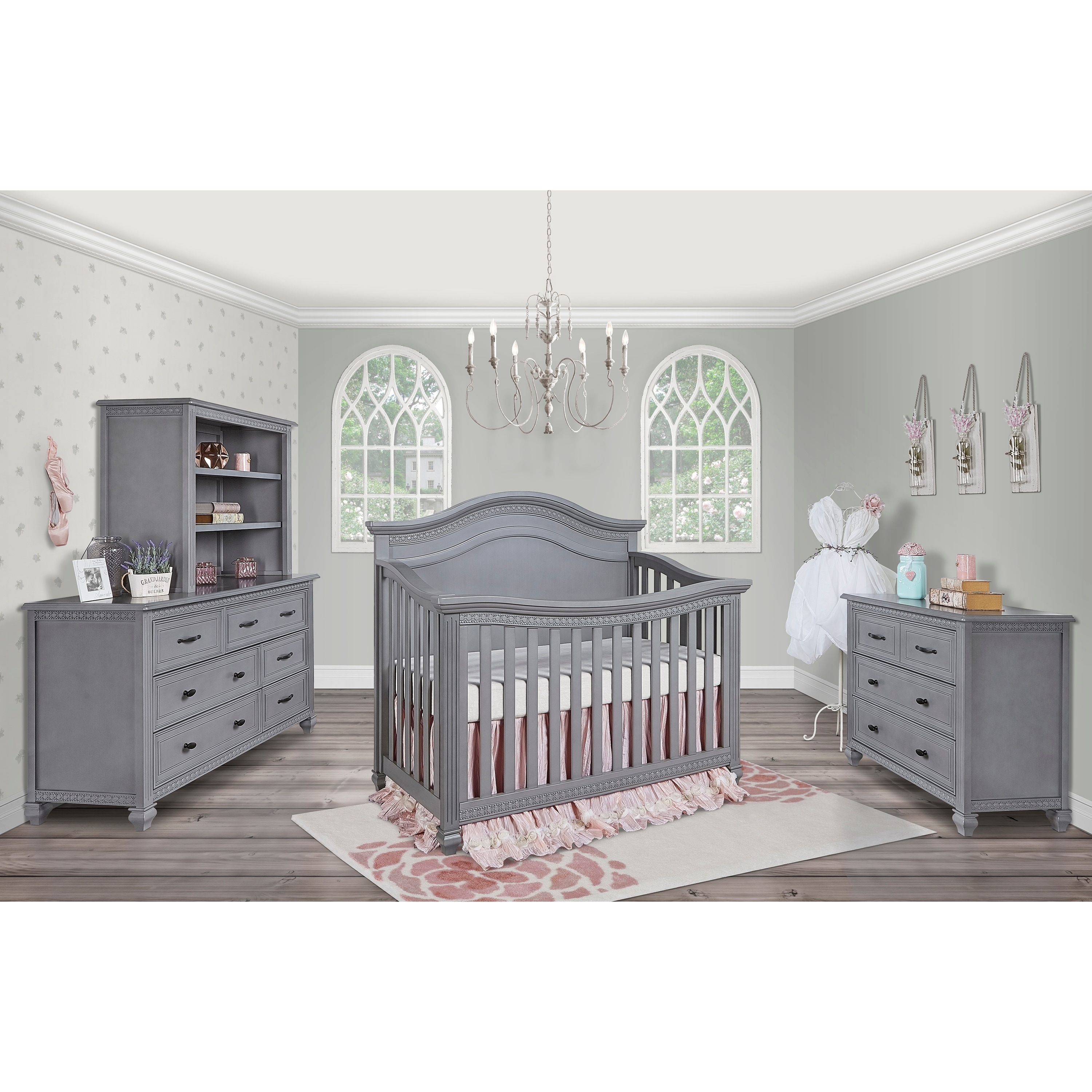 Shop Evolur Madison 5 In 1 Curved Top Convertible Crib Storm Grey