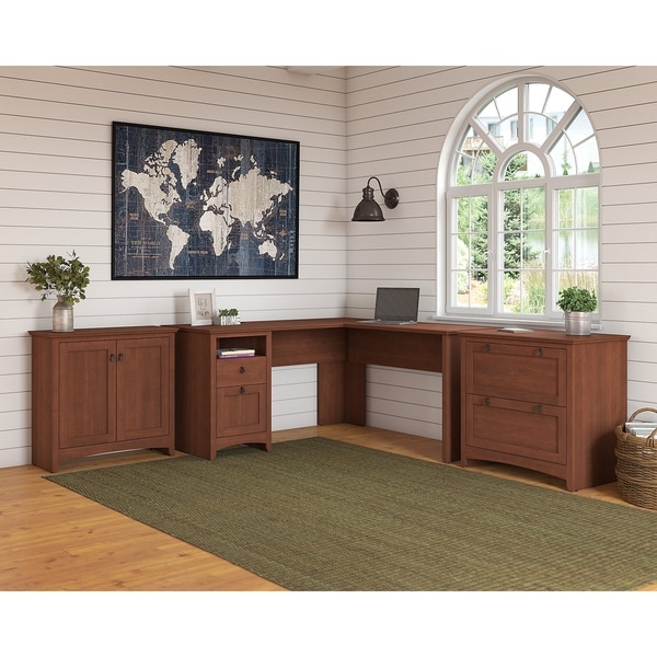 Copper Grove Plovdiv L-shaped Desk, Lateral File and Small Storage Cabinet