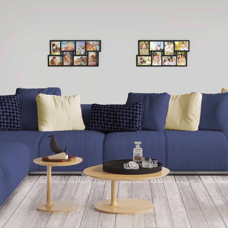 Collage Picture Frame with 8 Openings for 4x6 Photos- Lavish Home (Black)
