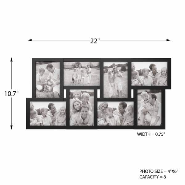 Collage Picture Frame with 8 Openings for 4x6 Photos- Lavish Home ...