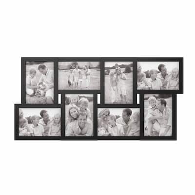 Collage Picture Frame with 8 Openings for 4x6 Photos- Lavish Home (Black)