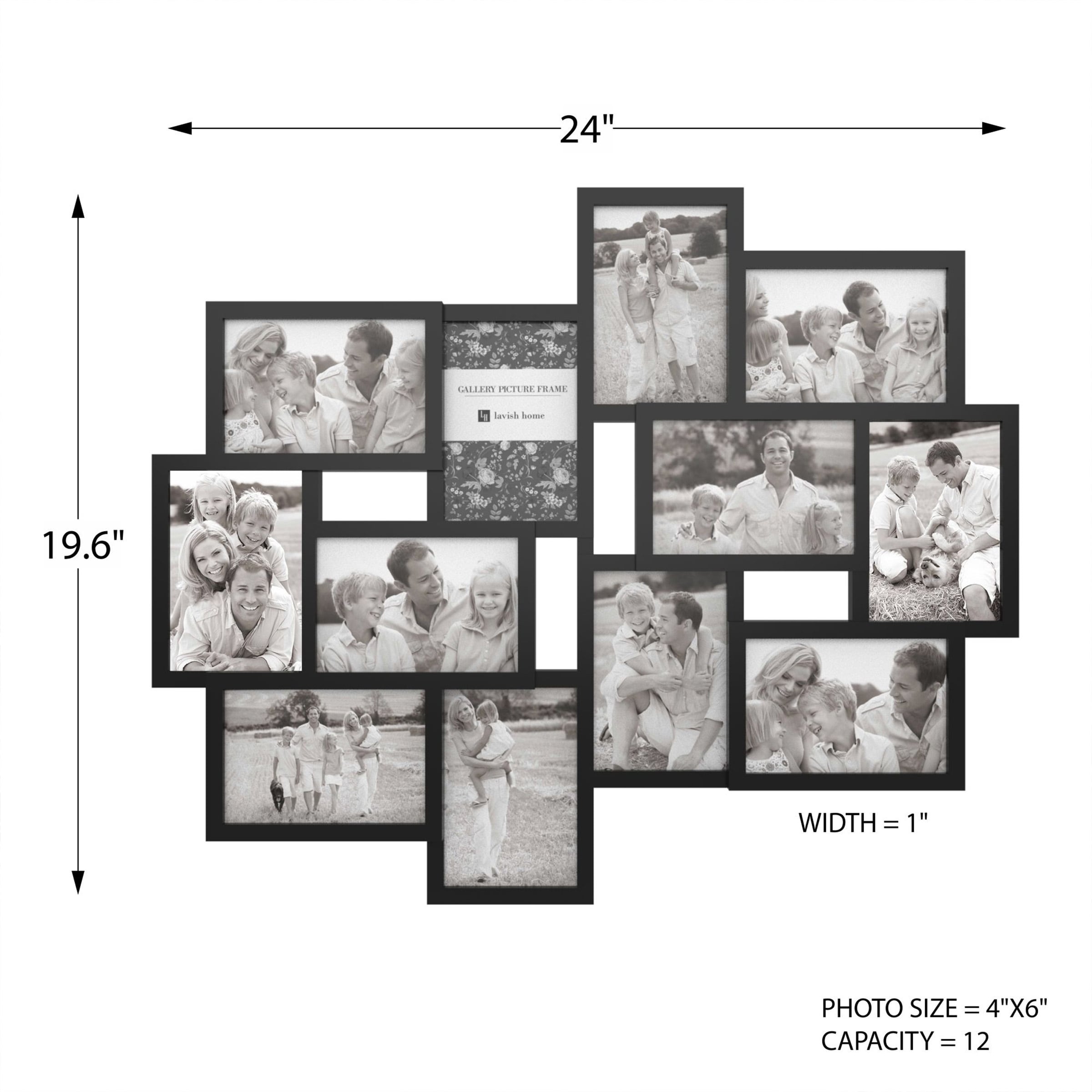 Collage Picture Frame With 12 Openings For 4x6 Photos By Lavish Home Black Collage Picture Frame With 12 Openings For 4x6 Photos By Lavish Home Black