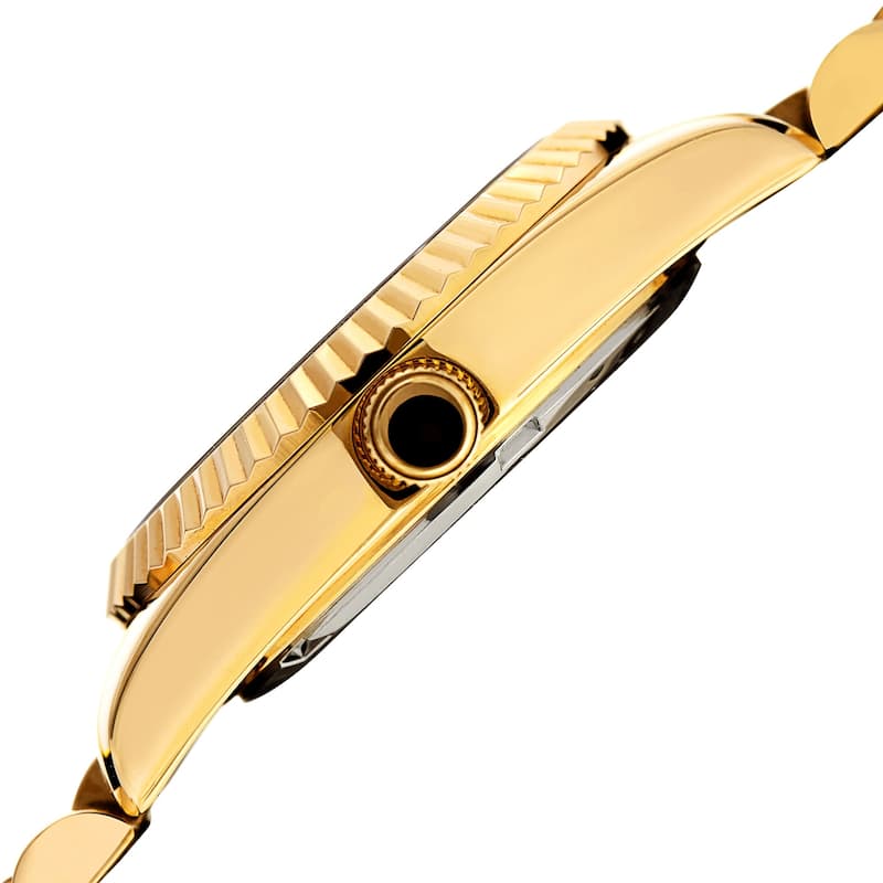 Burgi Ladies Crystal Star Ribbon Style Gold-tone Bracelet Watch