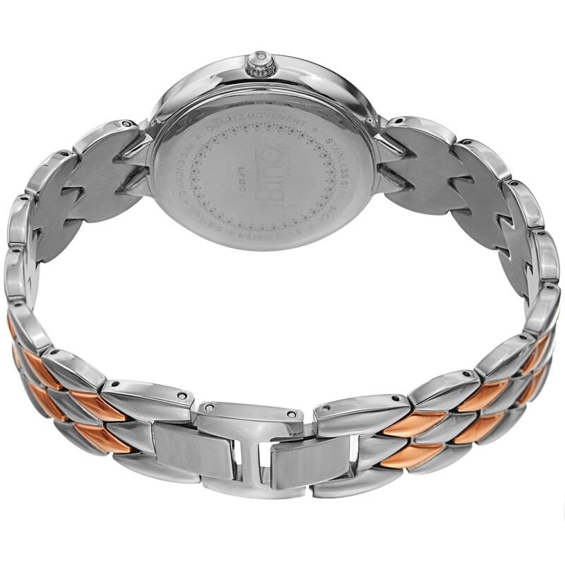 Burgi Ladies Diamond Mother of Pearl Two-tone Python Bracelet Watch