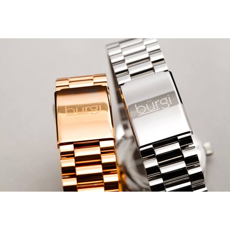 Burgi Ladies Crystal Star Ribbon Style Rose-tone Bracelet Watch