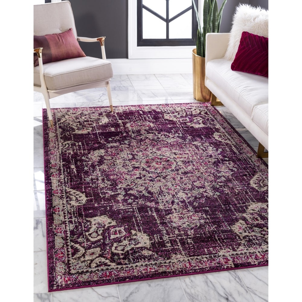 Unique Loom Penrose Collection Distressed Traditional Vintage Area Rug 9 x 12 Feet Magenta/Ivory Unique Loom Penrose Collection Distressed Traditional Vintage Area Rug 9 x 12 Feet Magenta/Ivory