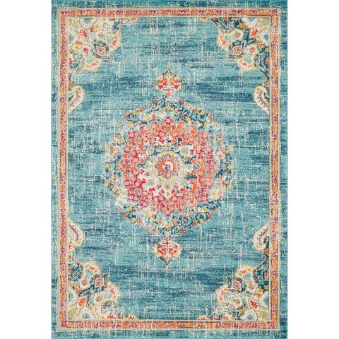 Unique Loom Alexis Penrose Overdyed Bordered Medallion Area Rug