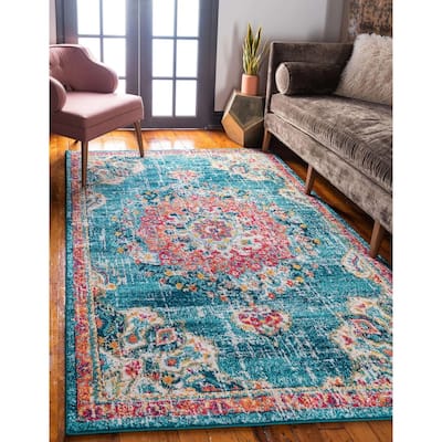 Unique Loom Alexis Penrose Overdyed Bordered Medallion Area Rug