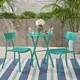 preview thumbnail 16 of 20, Taro Outdoor Bistro Set by Christopher Knight Home matte teal