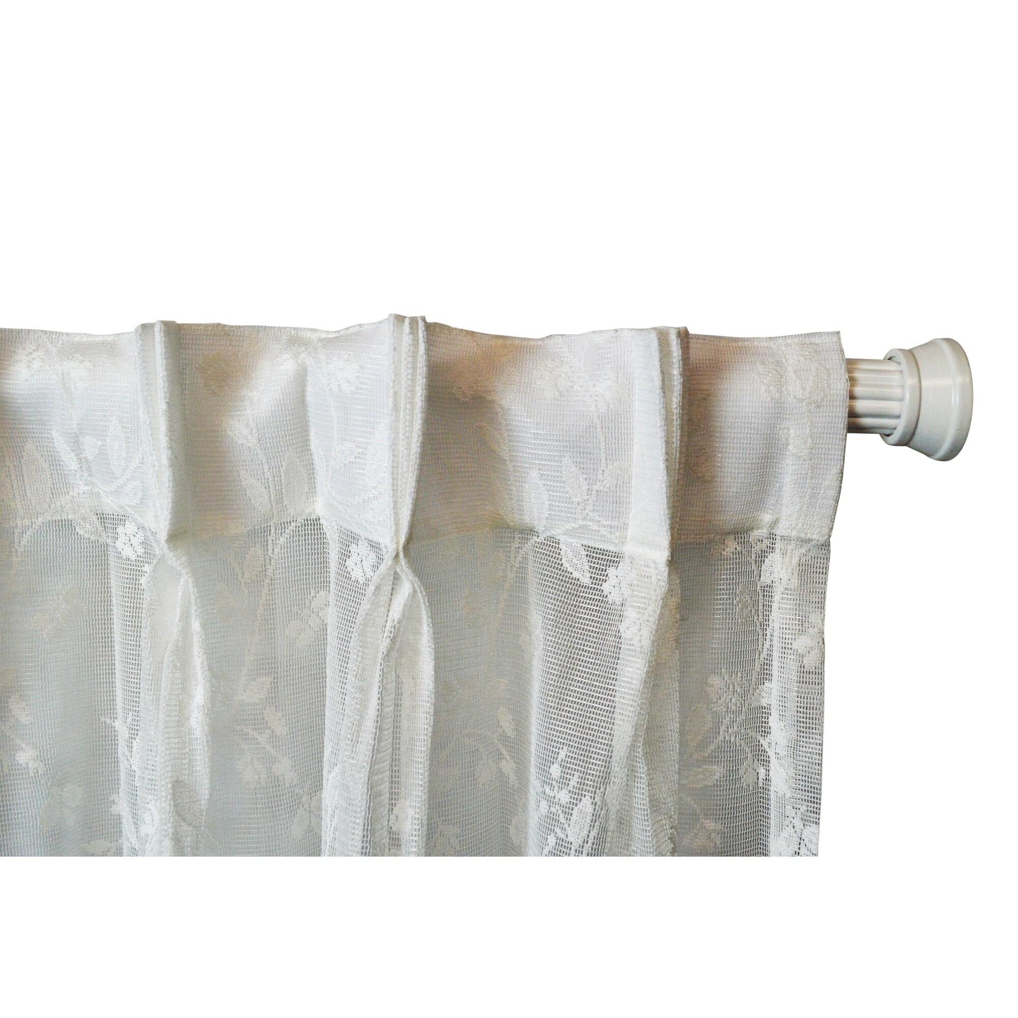 Ricardo 02780-80-236-01 Isabella Lace Back Tab Pair with Pleated Front 52 W x 36 L White Ricardo 02780-80-236-01 Isabella Lace Back Tab Pair with Pleated Front 52 W x 36 L White