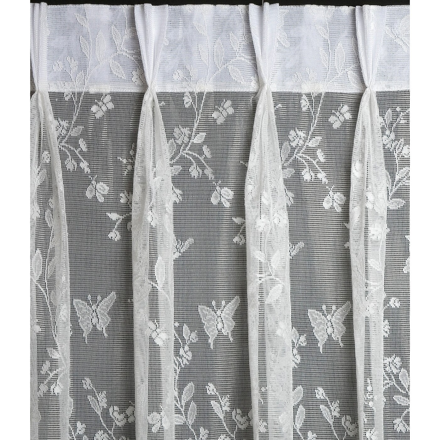 Shop Isabella Lace Pinch Pleated Top W Back Tabs Short Curtain