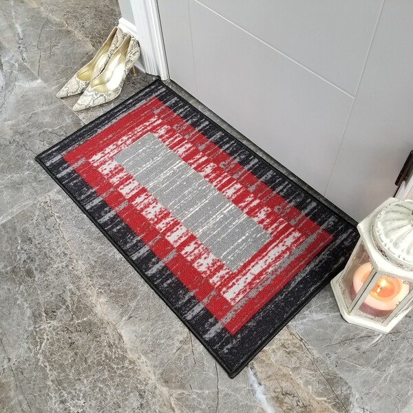 Maxy Home Hamam Striped Rectangle Multicolor 1 ft. 6 in. x 2 ft. 7 in. Rubber Backed Door Mat - 1'6" x 2'6"