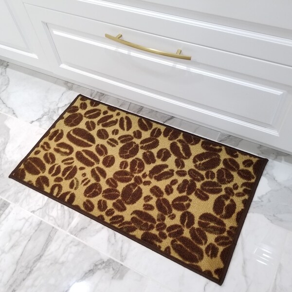 Maxy Home Cucina Coffee Beans Non Slip Kitchen Doormat 18" x 30" - 18" x 30"