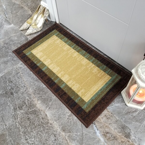 Maxy Home Hamam Striped Rectangle Multicolor 1 ft. 6 in. x 2 ft. 7 in. Rubber Backed Door Mat - 1'6" x 2'6"