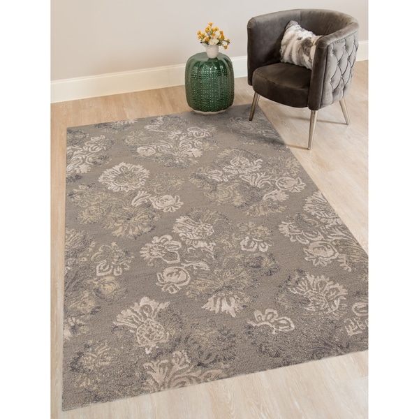 Hand-Tufted Naomi Silver Wool & Silk Rug - 5' x 8'