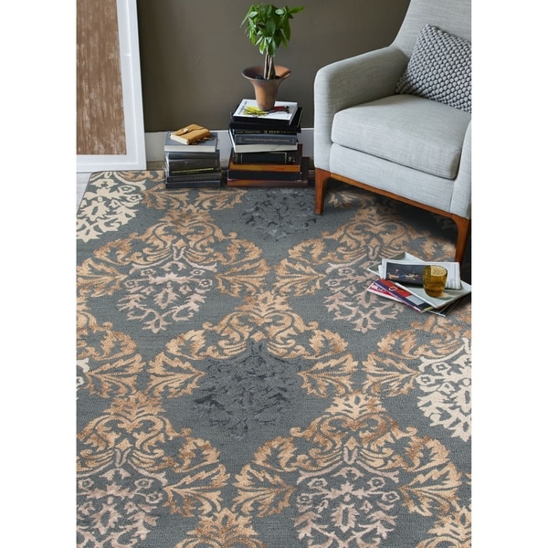Hand-Tufted Naomi Blue Wool & Silk Rug - 9' x 13'