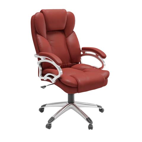 Porch & Den Robbins Brick Red Leatherette Office Chair