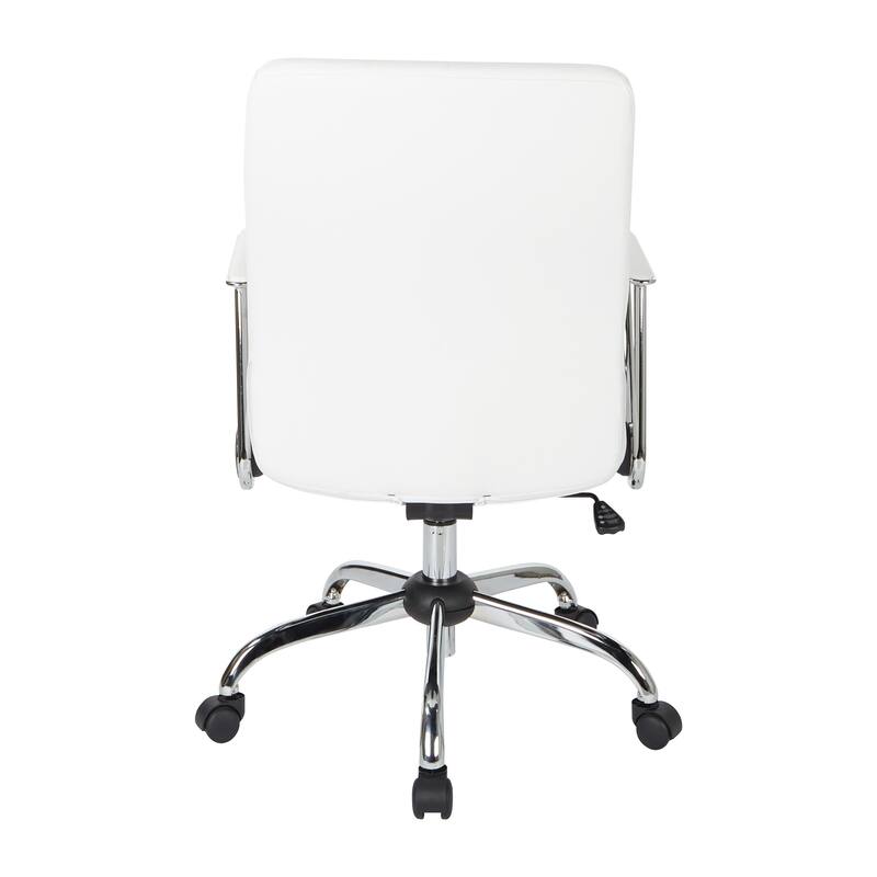 Faux Leather Office Chair with Chrome Base and Built-In Lumbar Support