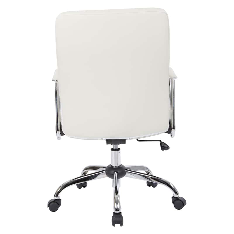 Faux Leather Office Chair with Chrome Base and Built-In Lumbar Support