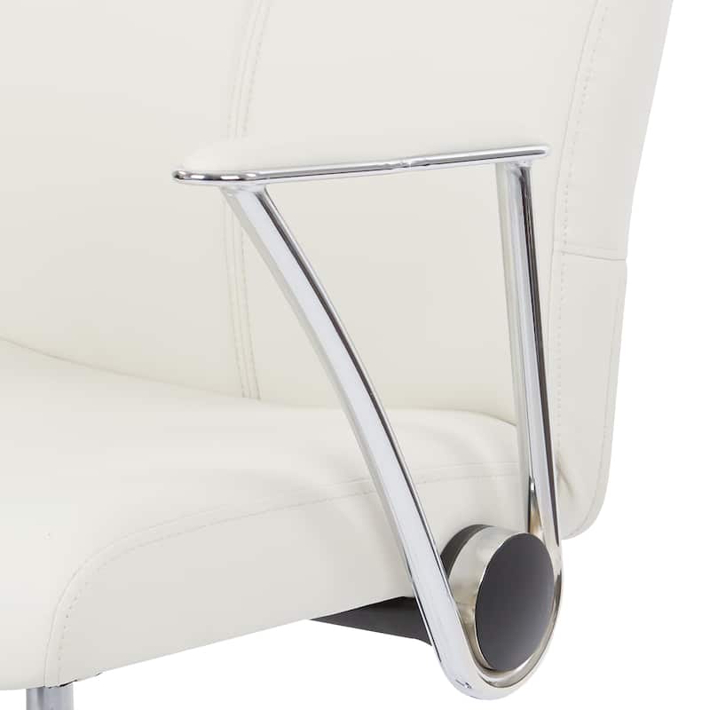 Faux Leather Office Chair with Chrome Base and Built-In Lumbar Support