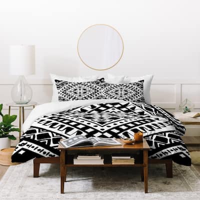 Amy Sia Tribe Black And White 2 Duvet Cover Set