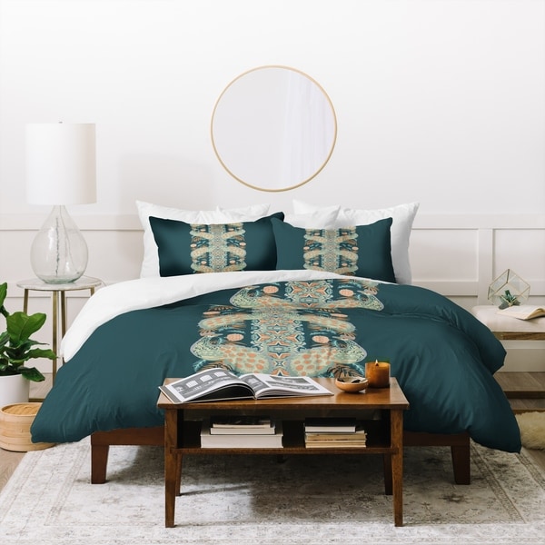 Shop Deny Designs Dark Teal Peacock Duvet Cover Set - On ...