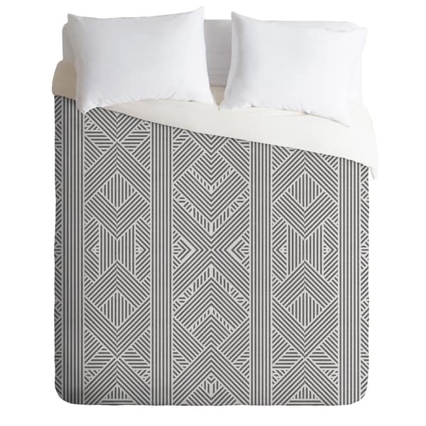 grey geometric duvet