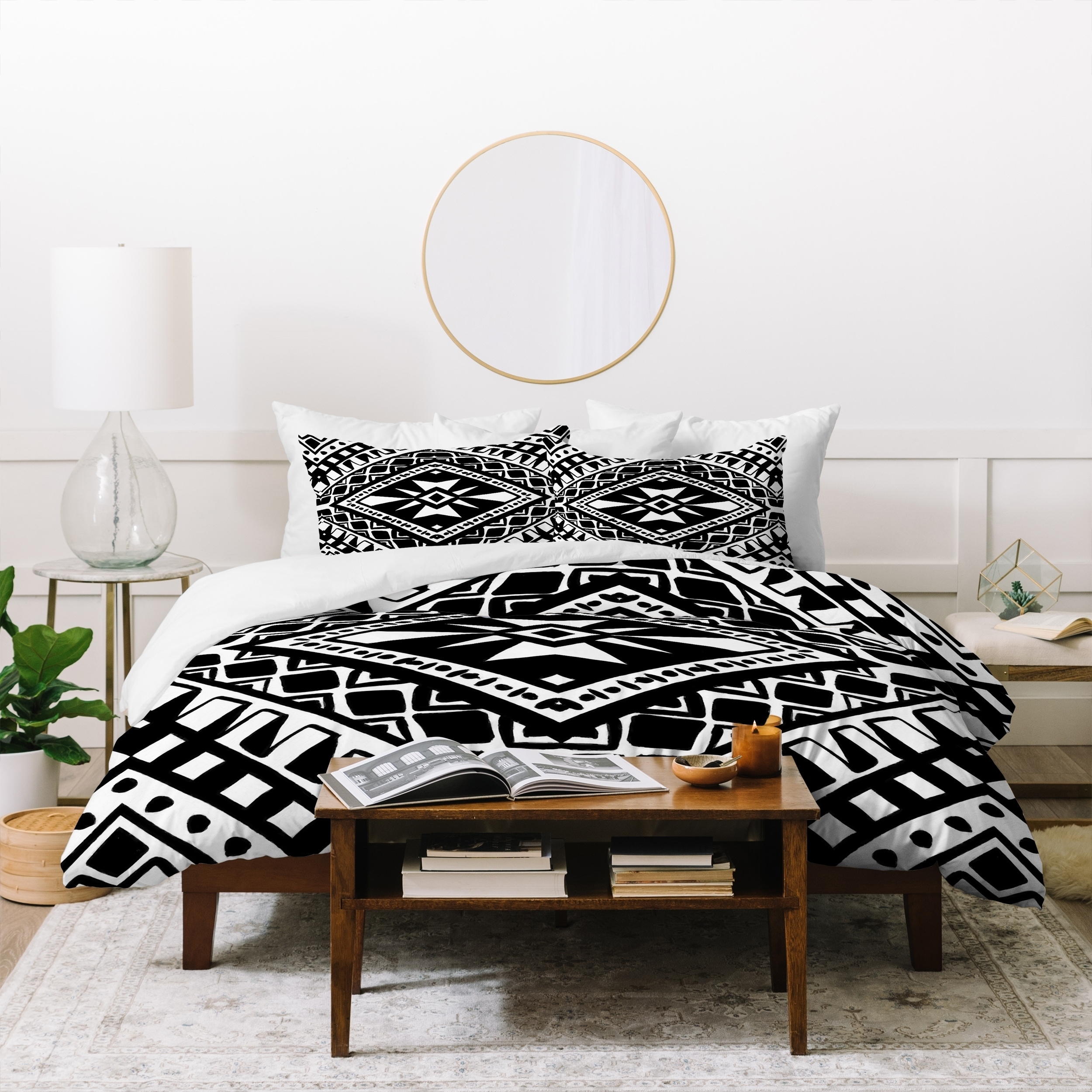 Shop Amy Sia Tribe Black And White 1 Duvet Cover Set On Sale