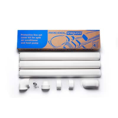 MRCOOL LineGuard 4.5 in. 16-Piece Complete Line Set Cover Kit for Ductless Mini-Split or Central System - White