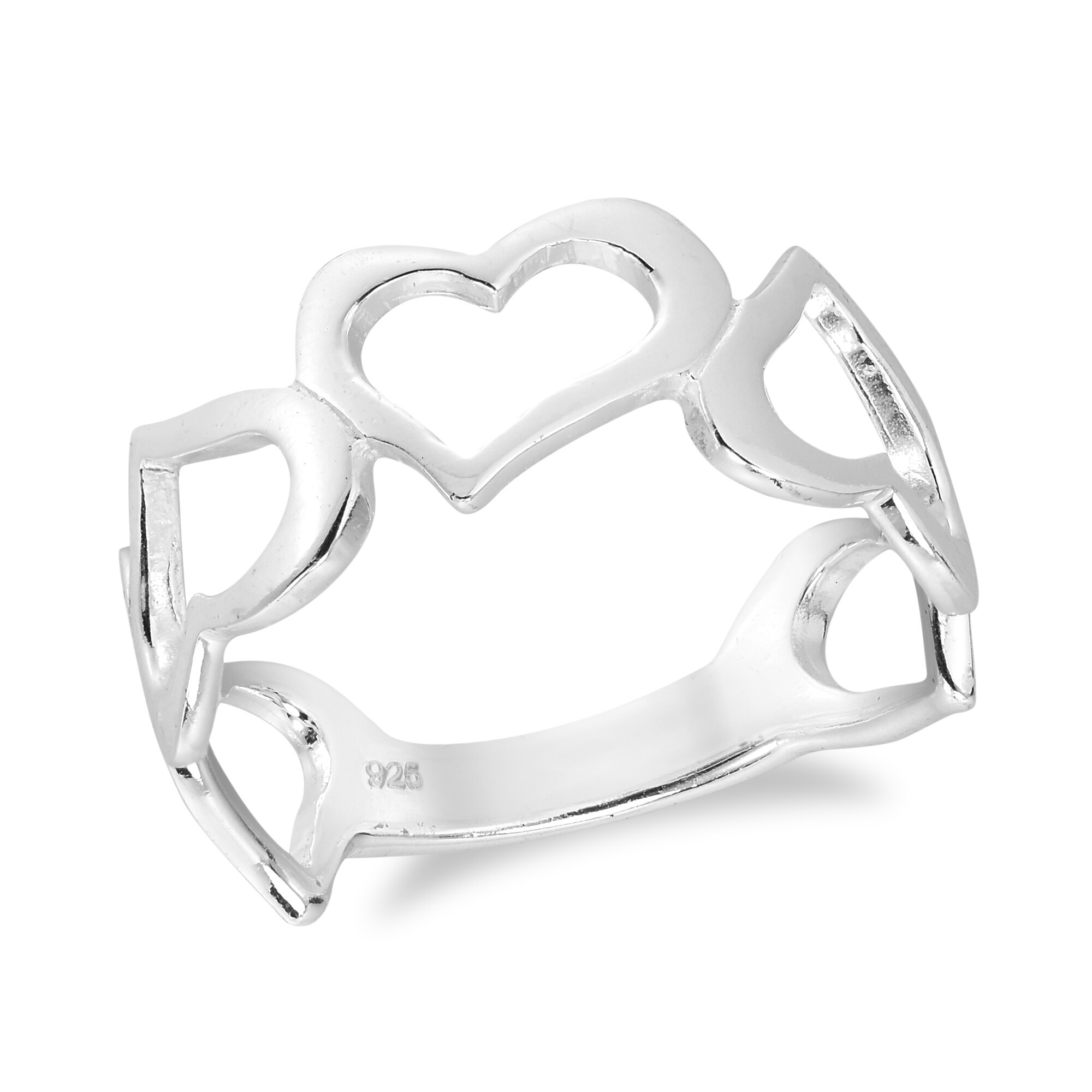 Handmade Elegantly Connected Open Hearts Of Love Sterling Elegantly Connected Open Hearts Of Love