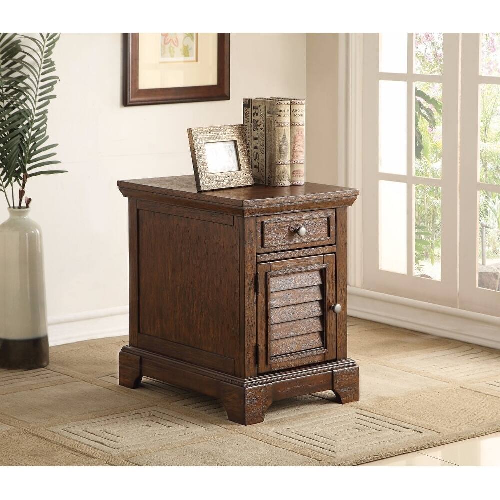 Elegant Side Table, Dark Oak Brown
