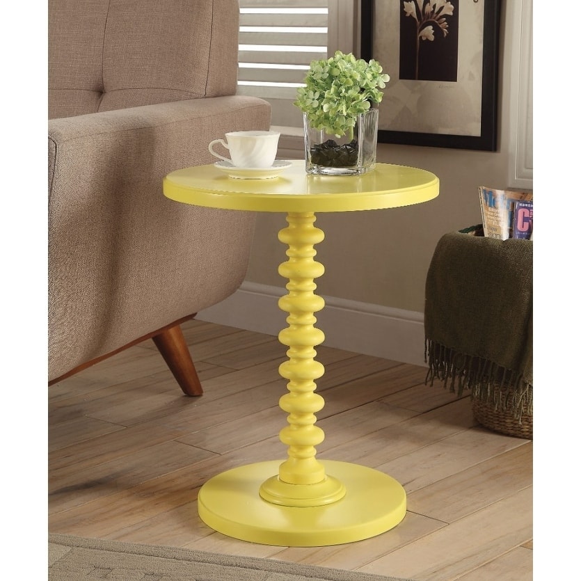 Astonishing Side Table with Round Top, Yellow