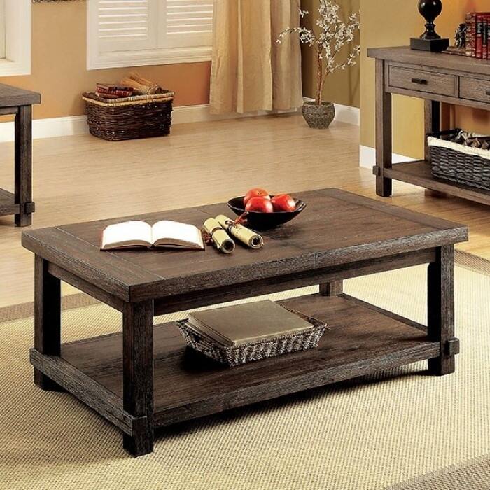 Rustically Charmed Coffee Table, Dark Walnut Brown